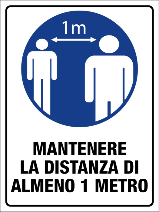 Cartello Mantenere La Distanza Di Sicurezza Di Almeno 1 M Creativelive It